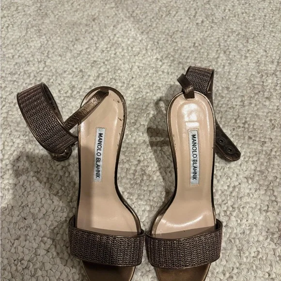 Manolo Blahnik Brass Heels - Picture 1 of 3